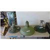 Image 1 : 3 Enamel Ceiling Lamp Fixtures (1) 18'' At Base (2) 16'' At Base 