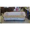Image 1 : Vintage Button Back Couch with Carved Wood Working 96'' Wide - 