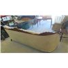 Image 8 : Vintage Button Back Couch with Carved Wood Working 96'' Wide - 