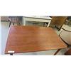 Image 2 : Teak Table 29'' x 48'' x 32'' with End Pull Out Leaves (Extended Size) 29'' x