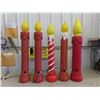 Image 2 : 5 Christmas Candle Blow Molds Tallest is 38'' - 3 Have No Light