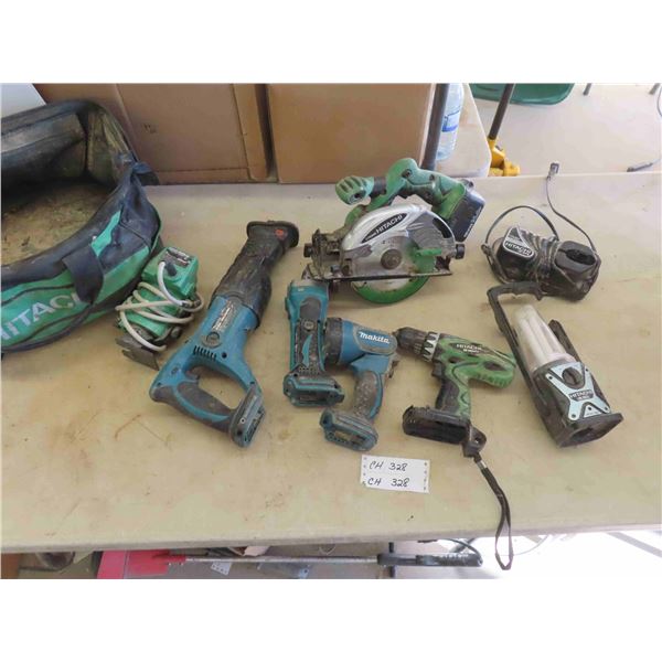 Cordless Tools: Makita Jig Saw, Flashlight, Grinder, No Battery or