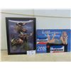 Image 1 : Cross Country Battery Metal Sign 18'' x 12'' , Framed Moose Picture 13'' 