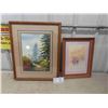 Image 1 : 2 Wood Framed Pictures - Largest 18'' x 22'' 