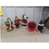Image 1 : Christmas Santas Tallest 12'' , Light Up Single Light , Cracked Glass Candle  