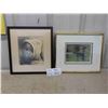 Image 1 : 2 Framed Pictures (1) Sketch 12'' x 13'' (1) First Swim-Loons By Don Li Leger