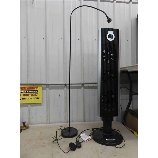 Tower Fan , Reading Lamp with Foot Control 49'' Tall 