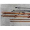 Image 2 : Curtain Rods Longest is 78'' Includes 4 Wood, 3 Blinds 81'' , 26'' , 25'' Wide ,