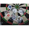 Image 3 : Dart Board Mounted in Case with Darts and Score Board 