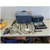 Image 1 : 2 Metal Tool Boxes with Adjustable Wrench, Screwdrivers, Sockets, Plus 