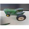 Image 2 : 3 John Deere Metal Tractors , 2 Implements - 2 Tractors Have Damage, See