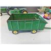 Image 8 : 3 John Deere Metal Tractors , 2 Implements - 2 Tractors Have Damage, See