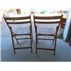 Image 2 : 2 Wood Fold Up Deck Chairs 