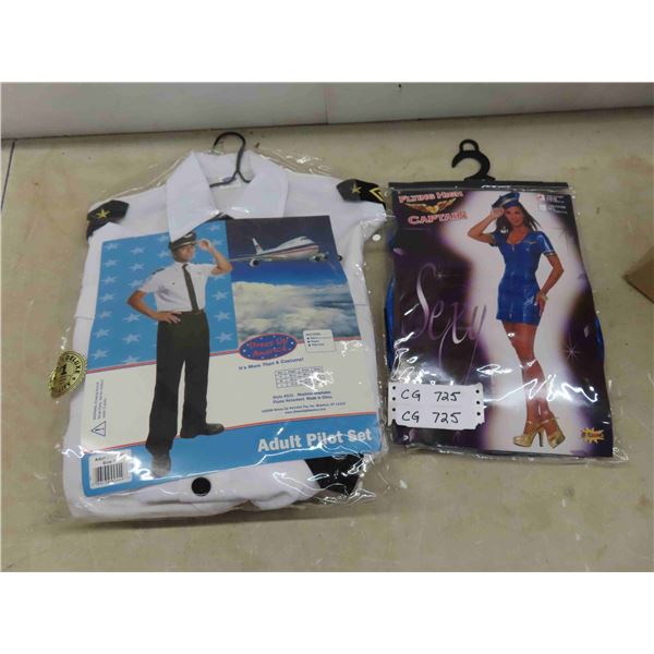 New Halloween Costumes: Mens Medium Airline Pilot, Womens Airline