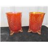 Image 2 : Green and Orange Carnival Glass , Plus 