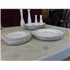 Image 2 : 13pcs Royal Albert Memory Lane China , 4 Milk Glass Vases 