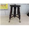 Image 2 : Antique Wood Piano Stool with Claw Feet and Glass Ball 