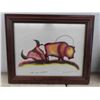 Image 2 : 2 Framed Indigenous Prints - Largest 15 1/2'' x 12'' 