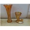Image 2 : 9pcs Carnival Glass: Vase, Serving Plates, Plus 