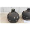 Image 8 : 2 Toledo Round Flare Torches Metal Embossed Label 