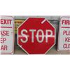 Image 2 : 3 Signs : (2) Fire Exit Sign 24'' x 18'' (1) Stop Sign 24'' Across 