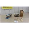 Image 1 : Royal Self Heating Iron with Pamphlets, Tool Box, Coleman Gas Iron 
