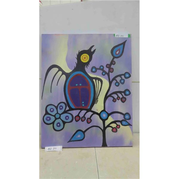 Original First Nations Oil Painting on Stretched Canvas 24'' x 30'' Vivid Colours