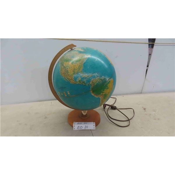 Large Light Up World Globe (Working) By Replogle - High Quality, Excellent