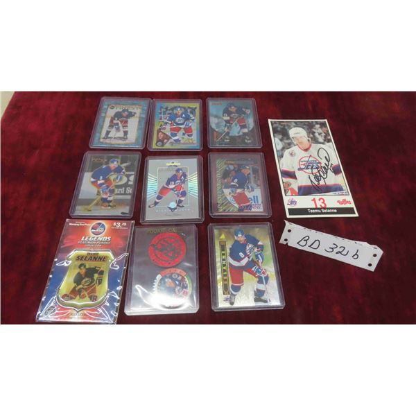 Teemu Selanne Winnipeg Jets Insert Cards , Signed Team Card, Plaque &