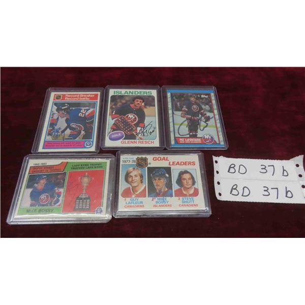 New York Islanders NHL Autographed Card Lot : 3 Mike Bossy, Pat Lafontaine, 