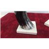 Image 3 : Vintage Pair of Authentic Bull Horn Book Ends on Marble Base - Both 