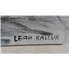 Image 2 : First Nations Musk Ox Oil Painting on Board by Leah Kalluk 18'' x 24'' Folk Art