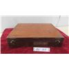 Image 1 : Antique c1850s Mahogany Dove Tailed Artists Box , Inside is Stamped London. Lid