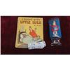 Image 1 : Little Lulu Glass Advertising Kleenex 6.5'' H , ''Laughs with Little Lulu'' Book from 