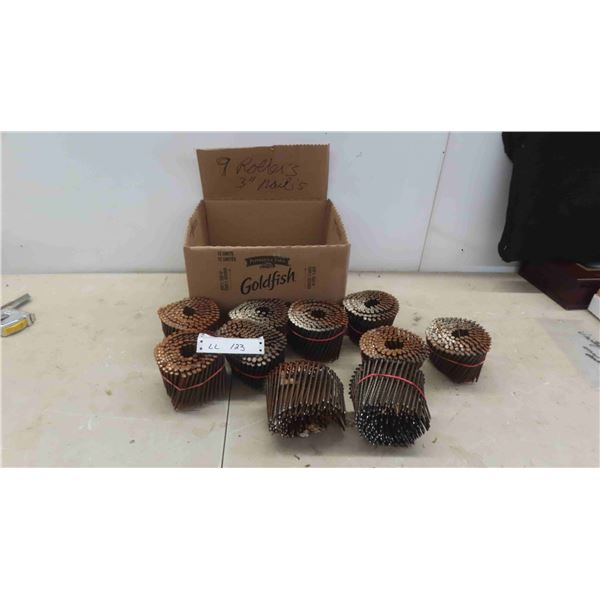 9 Rolls of 3'' Nails