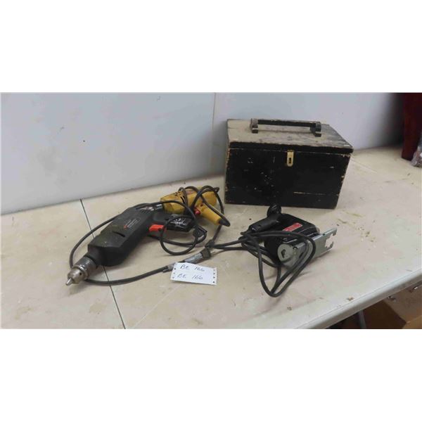 Power Tools: Jig Saw, Drills, Wood Tool Box 15'' x 10'' x 9'' H 