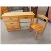Image 1 : Maple Desk with 4 Drawers 31'' x 50'' x 16 1/2'' & Chair 