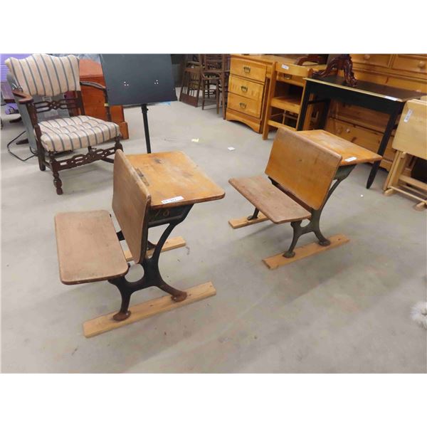 2 Vintage School Desks 