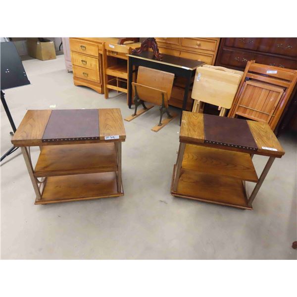 2 Oak 3 Tier Stands 24'' x 16'' x 26'' 