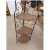 Image 2 : Wrought Iron Corner What Not Shelf 62'' x up to 13'' x up to 18'' 