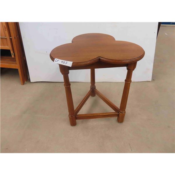 Walnut Clover Leaf Shaped Stand 20'' H x 18'' Across