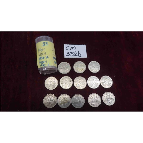 1930s Canada 5 Cents Collection 