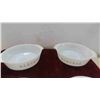 Image 2 : 2 Fireking Casserole Dishes with Lids , Federal Amber Ribbed 