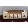 Image 2 : Vintage Salt , Pepper , Oil, Vinegar in Wood Display Rack , More 