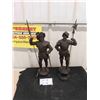 Image 1 : 2 Metal Knights with Sword 20'' Tall to Top 