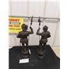 Image 8 : 2 Metal Knights with Sword 20'' Tall to Top 