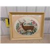 Image 1 : Framed Needle Point Buck/Deer 26'' x 32'' 