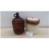 Image 1 : Medalta Pottery Crock with Lid , Finger Jug 