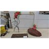 Image 1 : Rustic Wood Frame 33'' x 28'' , Wrought Iron 3 Candle Stand 22'' H