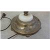 Image 2 : Brass/Marble Floor Lamp with Glass Shade 